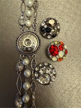 Ginger Snaps Pearl Accent Snap Bracelet with interchangeable center snaps